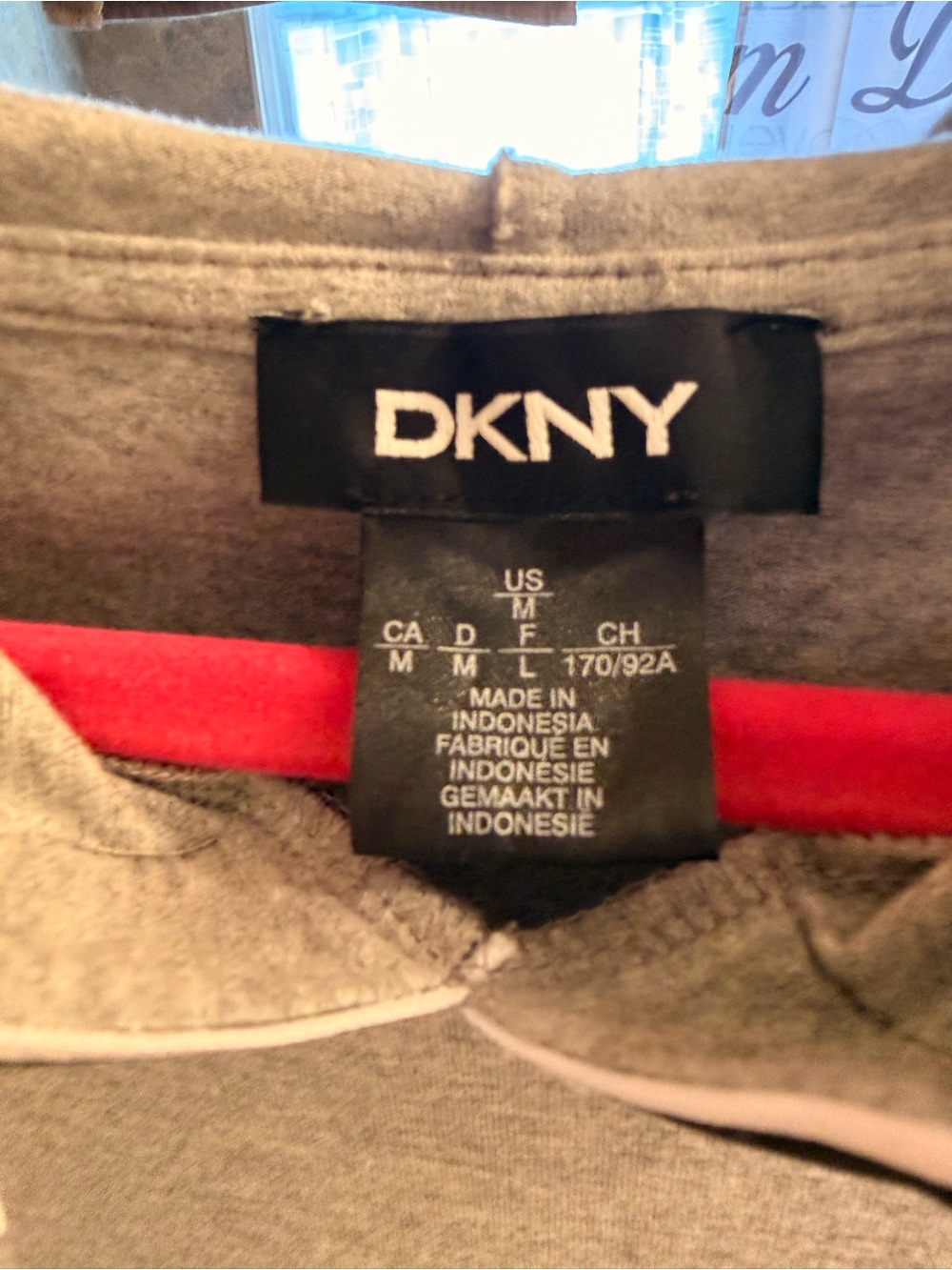 DKNY Heather Gray Logo-Trim Hooded T-Shirt Dress - Picture 3 of 3
